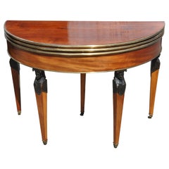 Period 18th Century Russian Neoclassical Demilune Game or Console Table