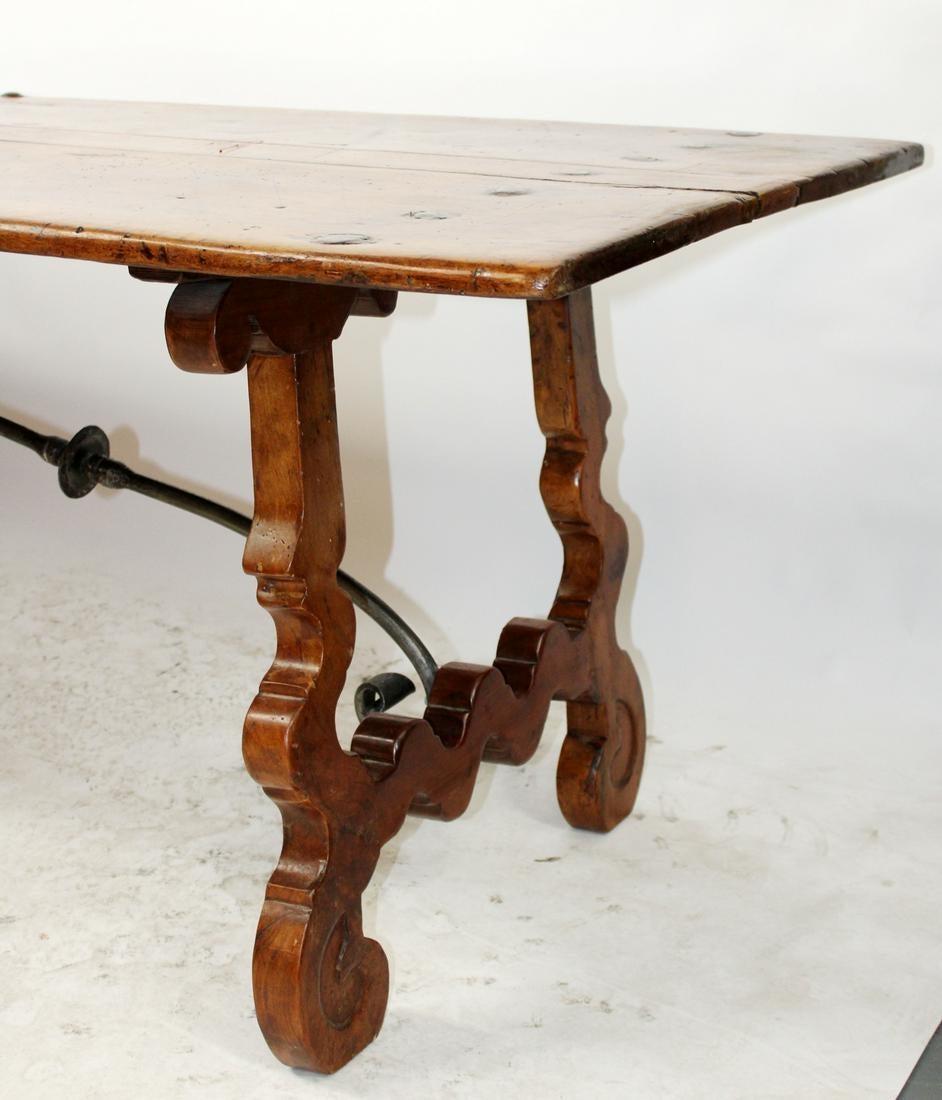 Baroque Period 18th Century Walnut Trestle Refectory Table