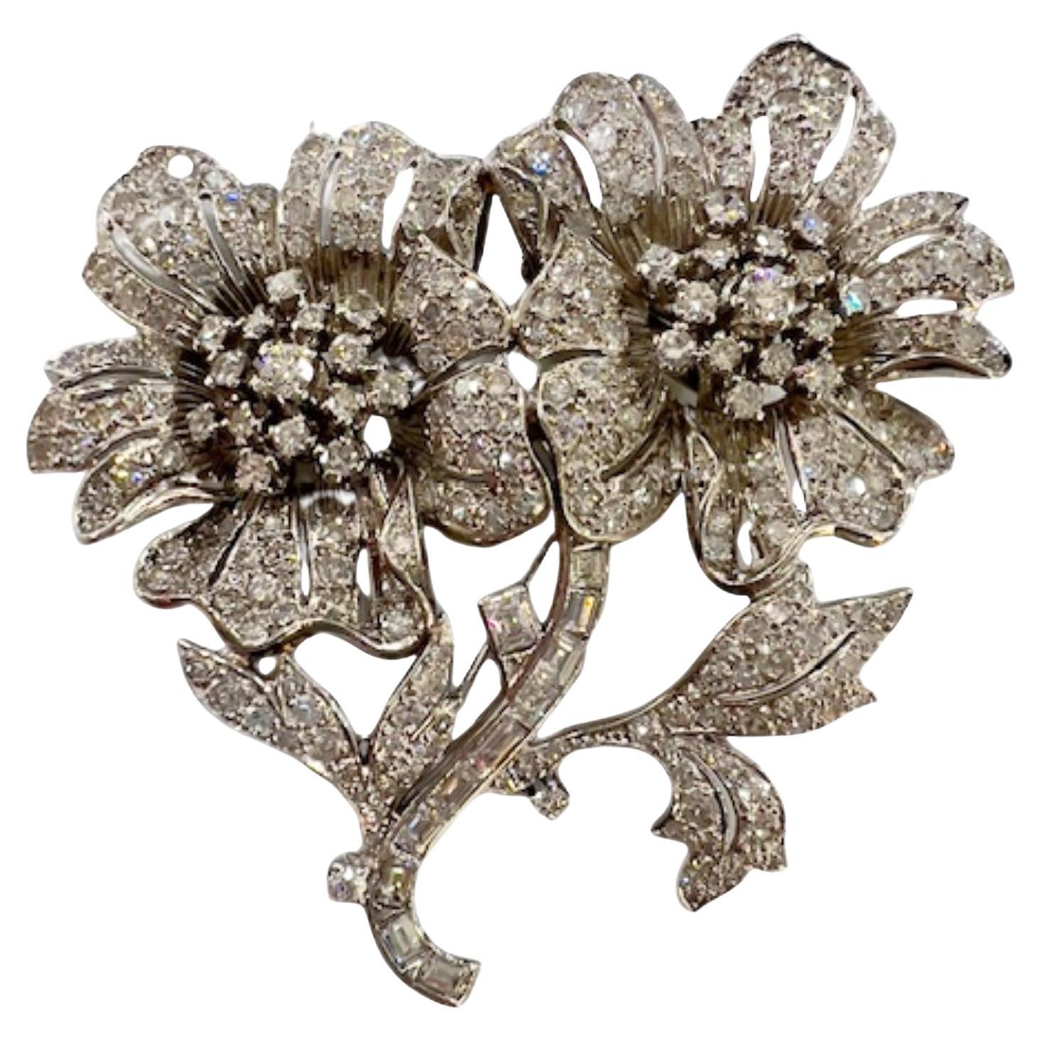 Period 1945–1950 8.64 carat Diamonds  Platinum Brooch