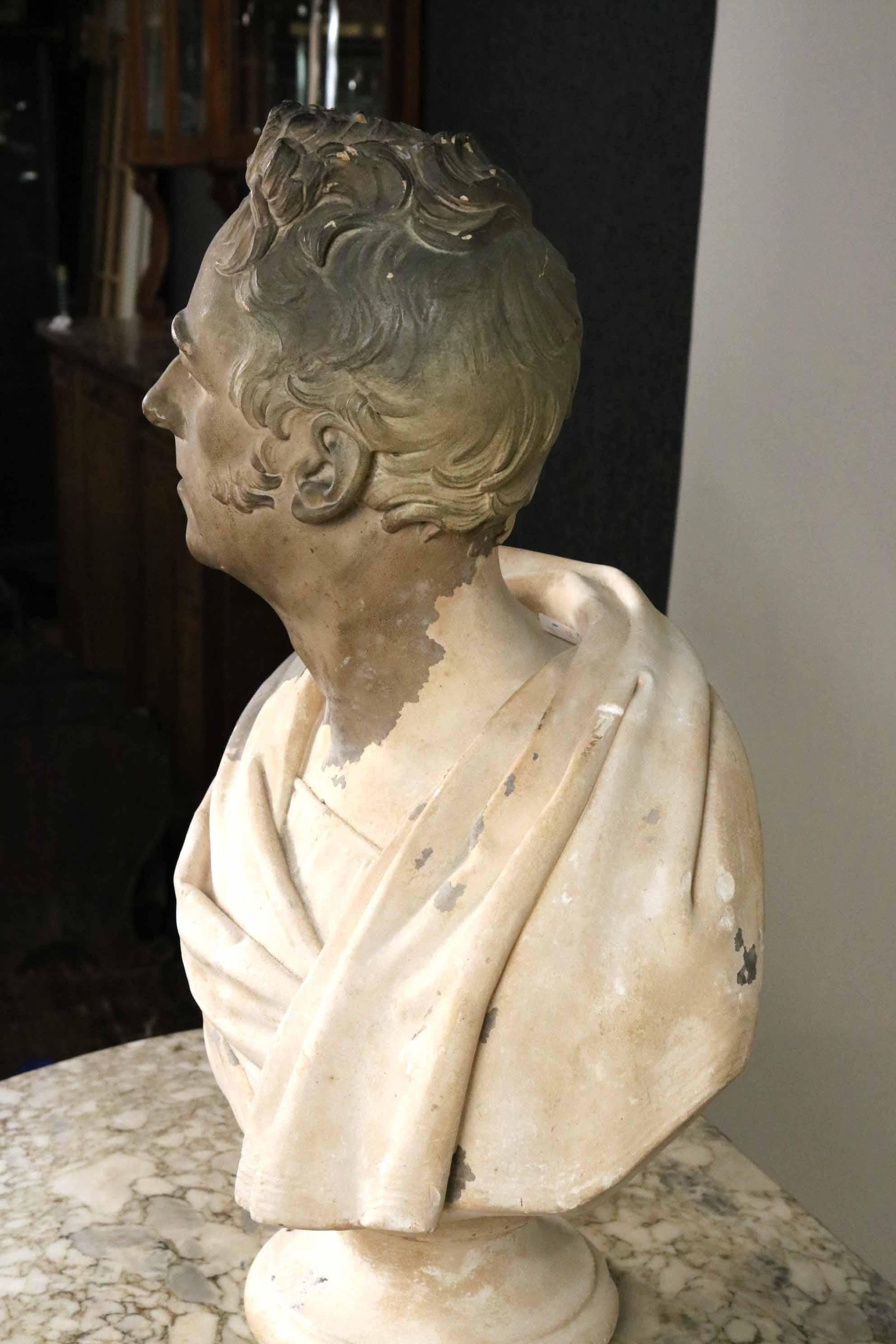 Period 19th Century Regency Plaster Bust of a Man by Samuel Joseph 3