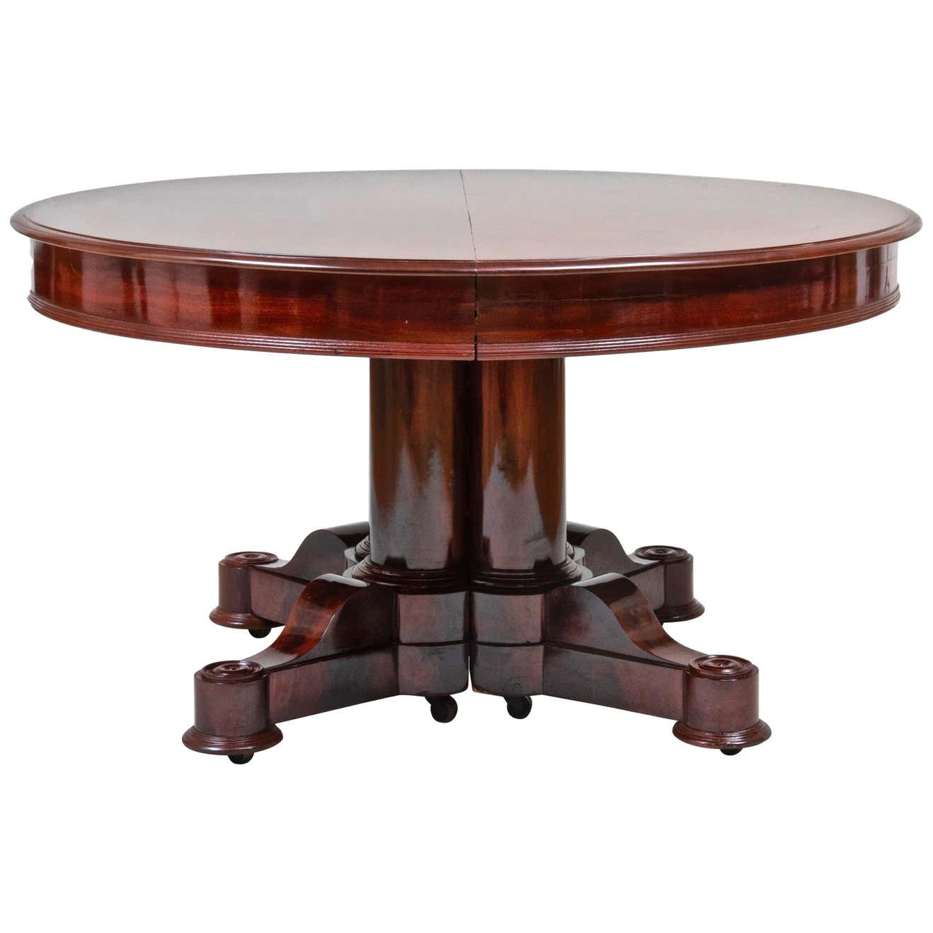 Period American Federal Neoclassical Round Expanding Dining Table For ...