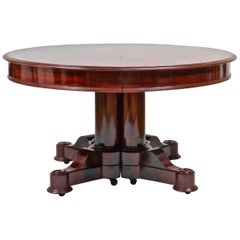 Used Period American Federal Neoclassical Round Expanding Dining Table