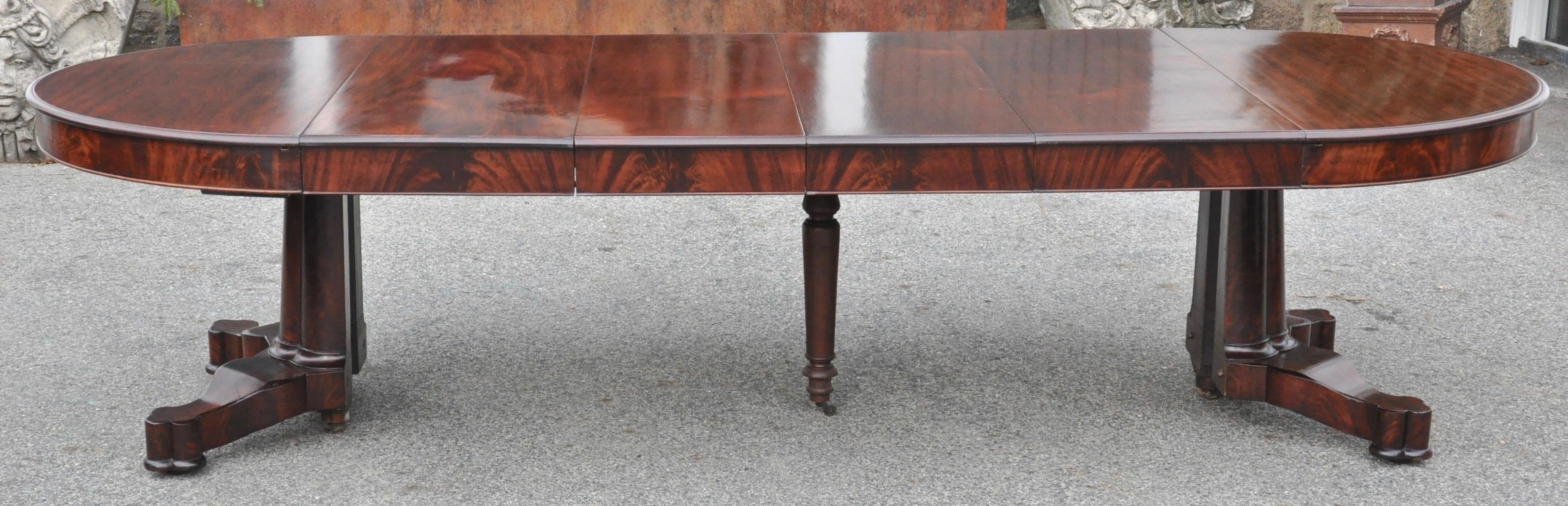 Mahogany Period American Early 19th Century Round Extension Dining Table by Charles Hobe