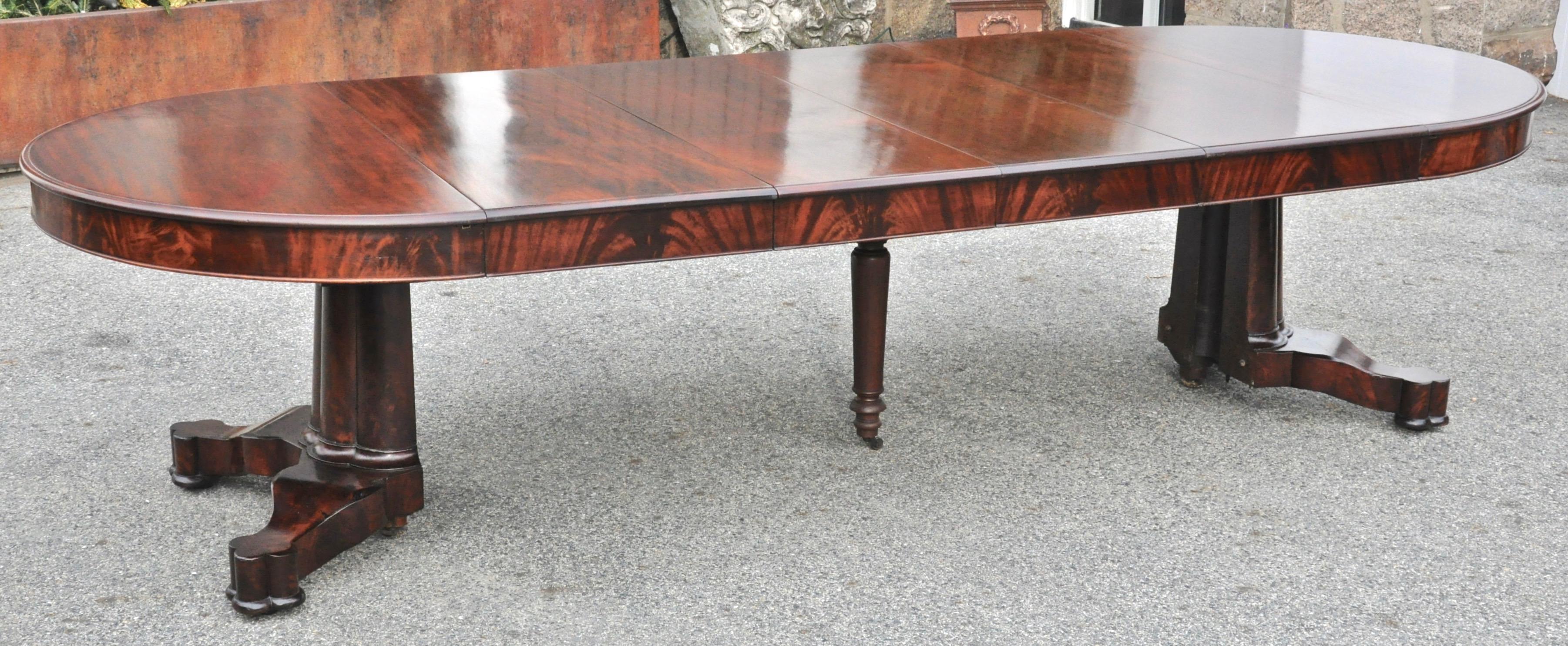 Period American Early 19th Century Round Extension Dining Table by Charles Hobe 1