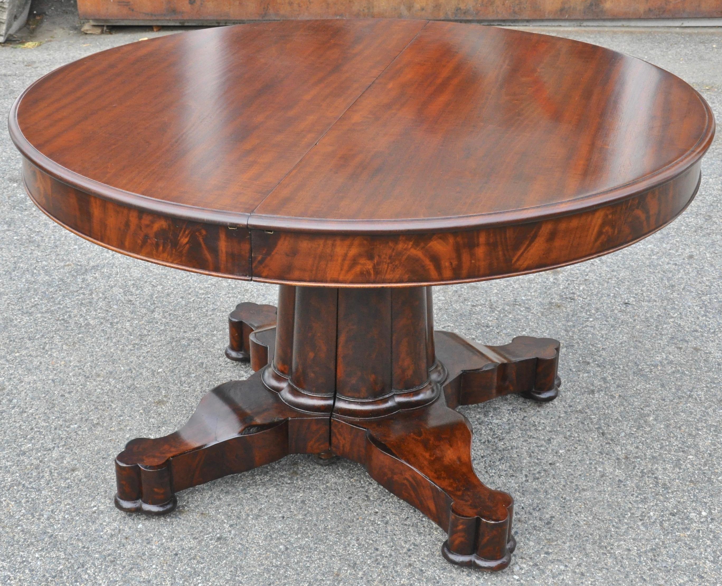 Period American Early 19th Century Round Extension Dining Table by Charles Hobe 2