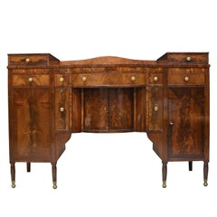 Period Antique American Sheraton Sideboard in Mahogany, circa 1815