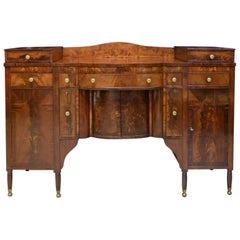 Period Antique American Sheraton Sideboard in Mahogany, circa 1815