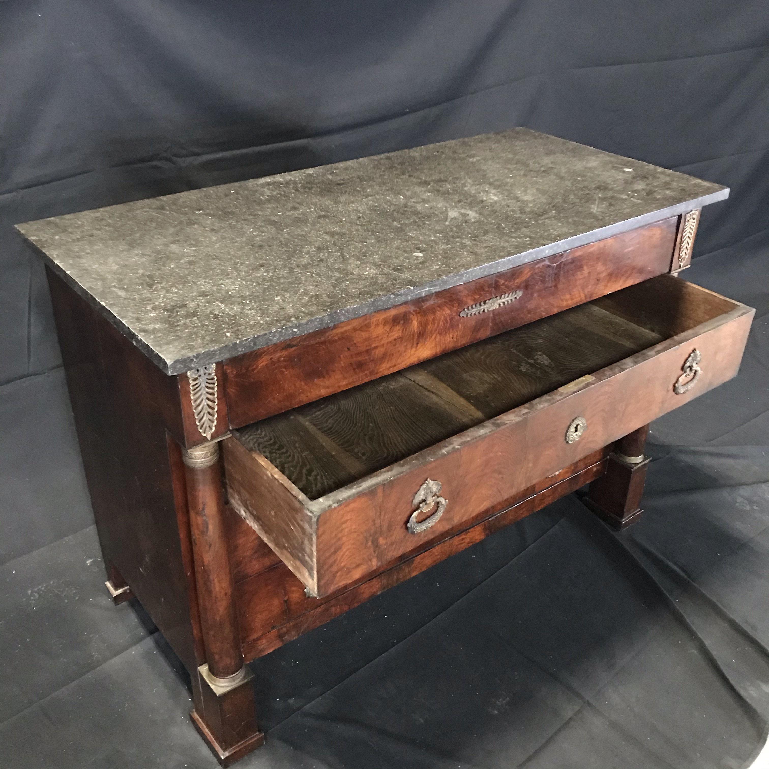 Period Antique French Empire Commode Chest of Drawers with Beautiful Marble Top 10