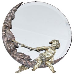 Period Art Deco Bronze and Brass Table Mirror