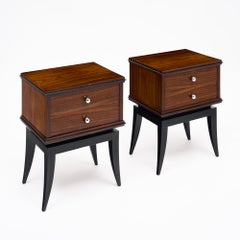 Period Art Deco, French Mahogany Side Tables, Circa 1940