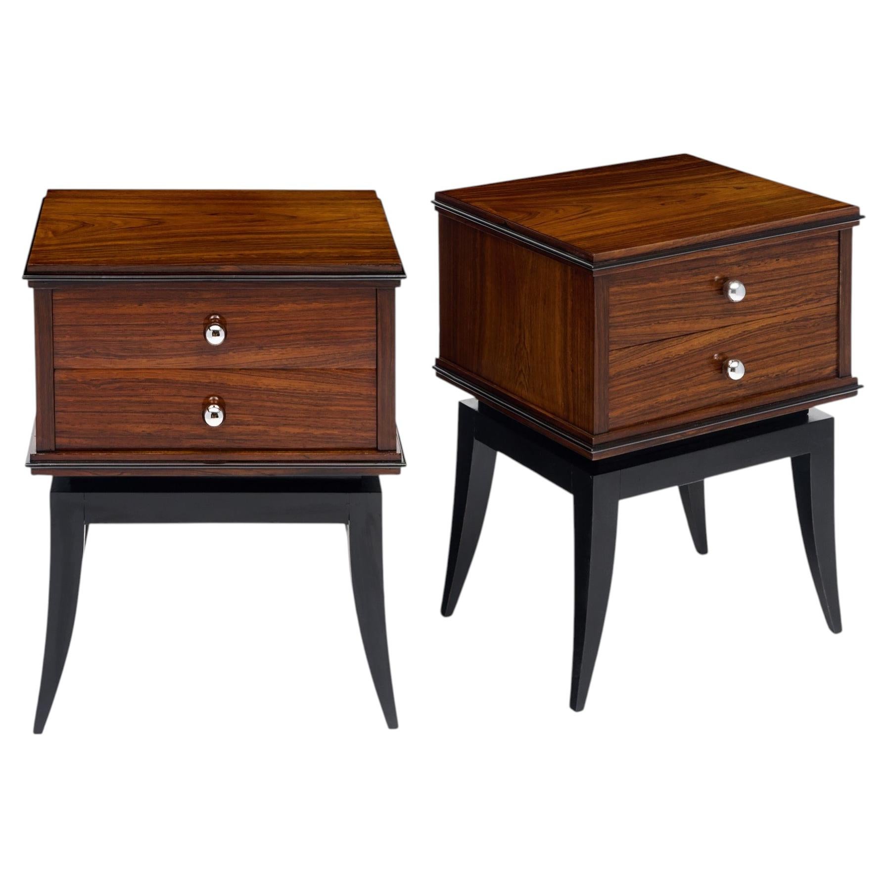 Period Art Deco, French Rosewood Side Tables, Circa 1940