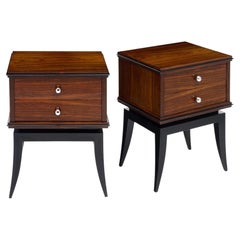 Period Art Deco, French Mahogany Side Tables, Circa 1940