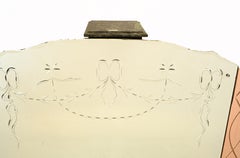 Period Art Deco Mantle Mirror Vintage Glass, 1930s