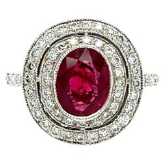 Period Art Deco Ruby and Diamond Ring