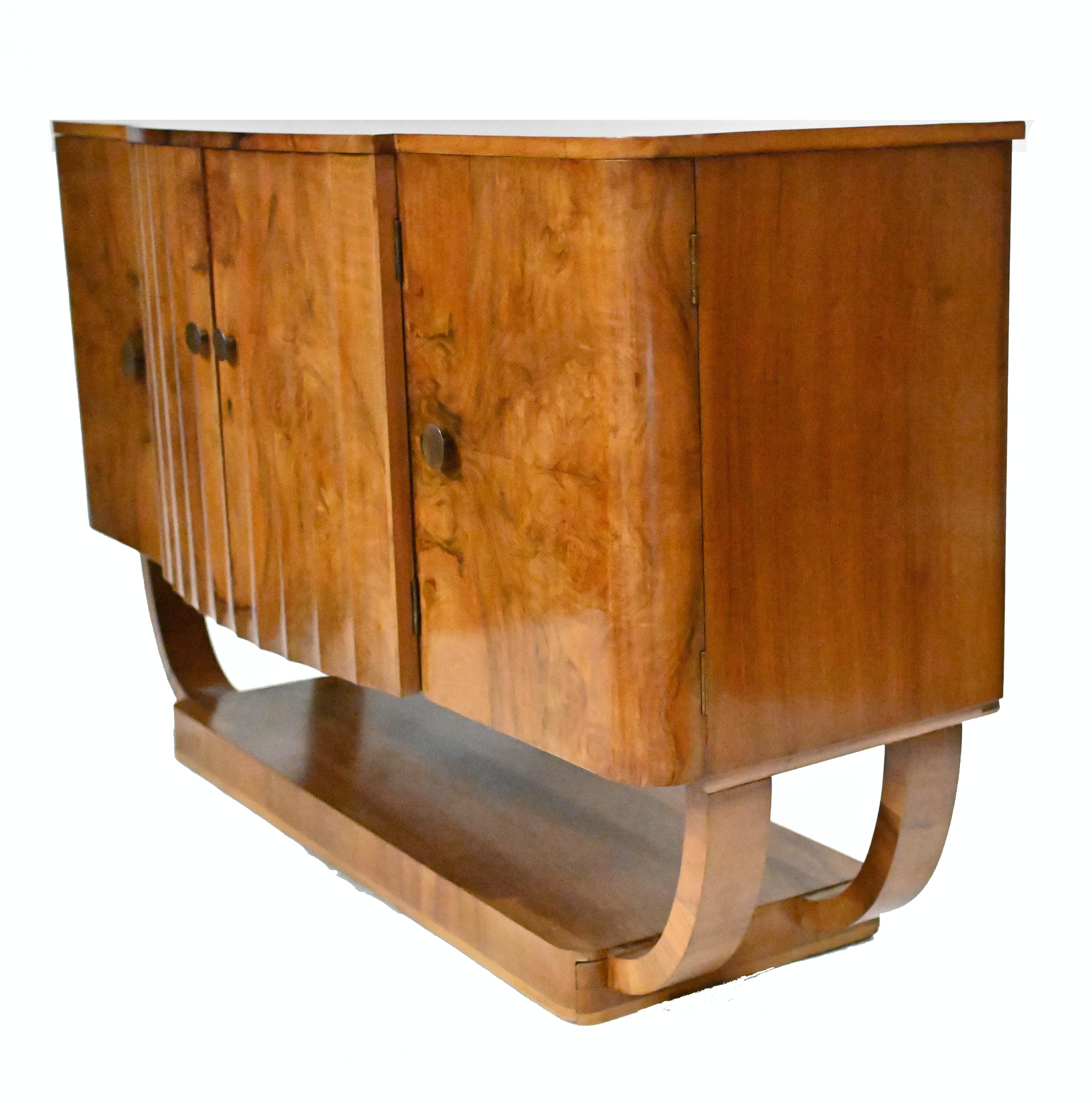 Period Art Deco Sideboard Walnut Server 1930 1