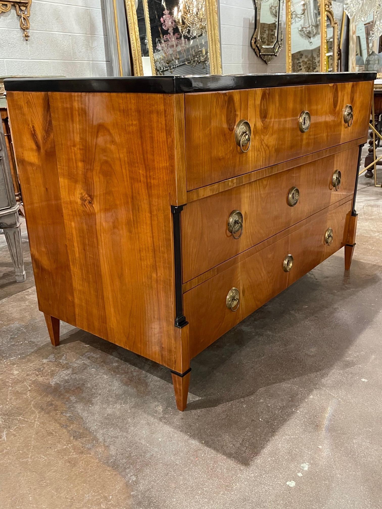 Period Austrian Biedermeier Cherrywood and Ebonized Commode 2