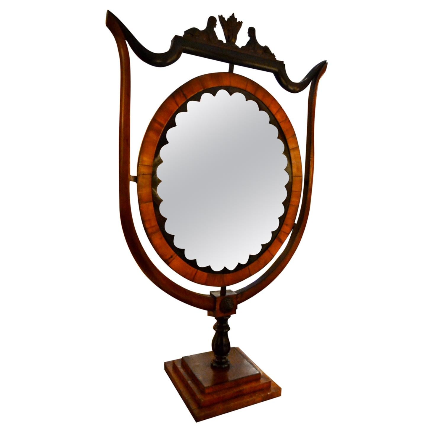 Early 19 Century Austrian Biedermeier Table Mirror For Sale