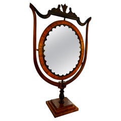 Antique Early 19 Century Austrian Biedermeier Table Mirror