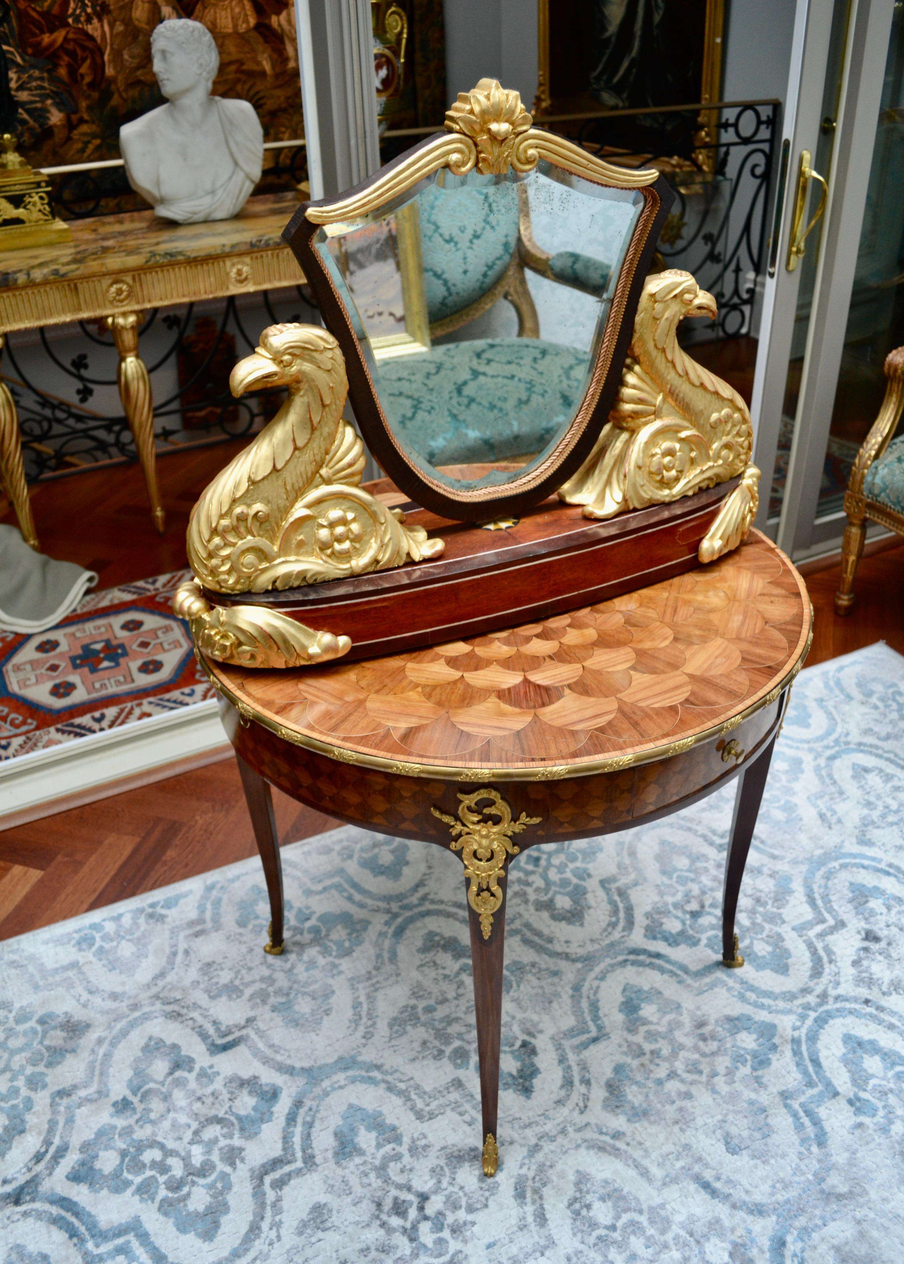 Period Austrian Biedermeier Vanity Table Mirror For Sale 3