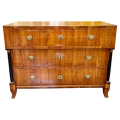 Period Austrian Biedermeier Walnut and Ebony Commode