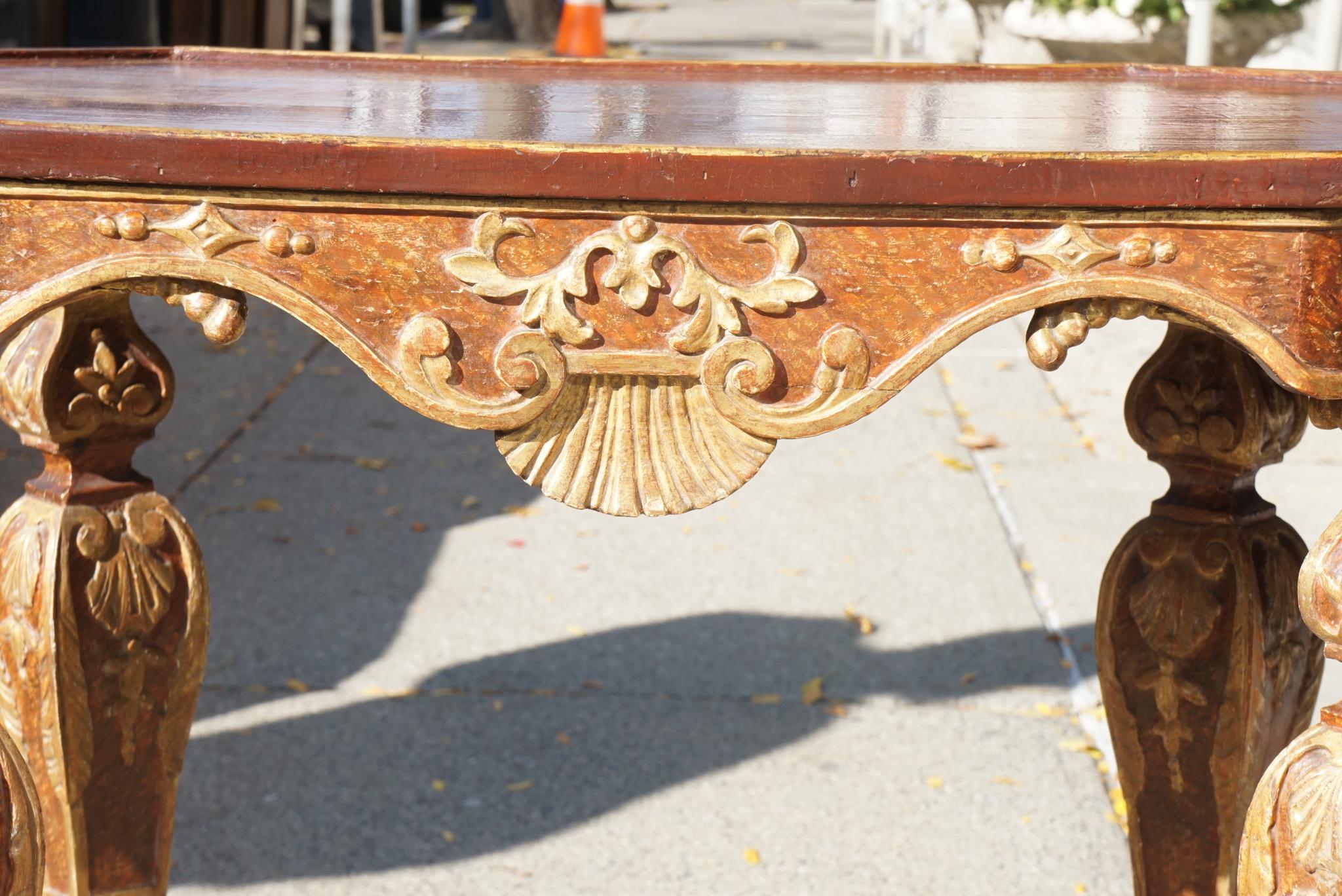 Period Baroque Painted and Gilt Italian Table From the Estate of Cynthia Phipps For Sale 5
