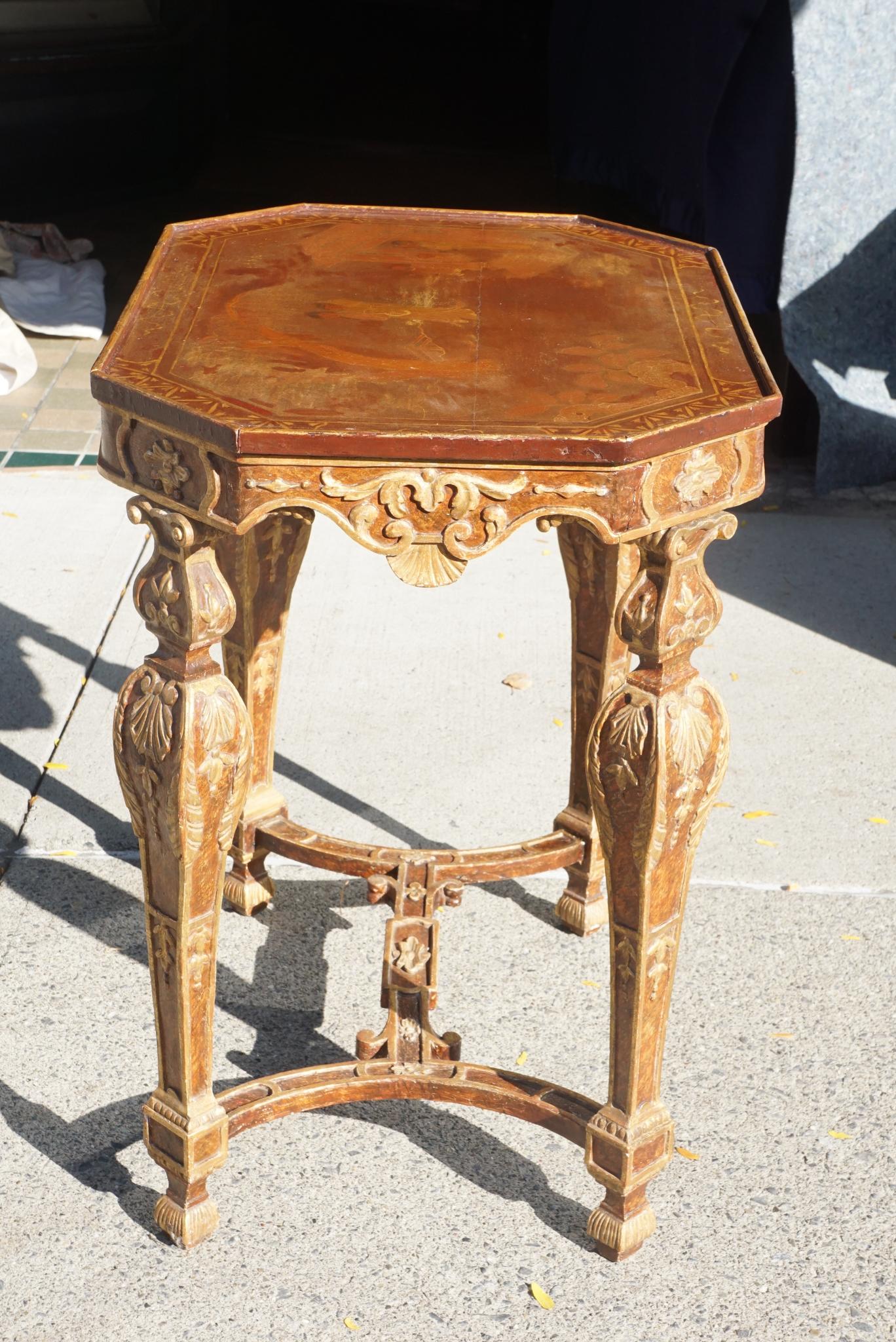 18th Century Period Baroque Painted and Gilt Italian Table From the Estate of Cynthia Phipps For Sale