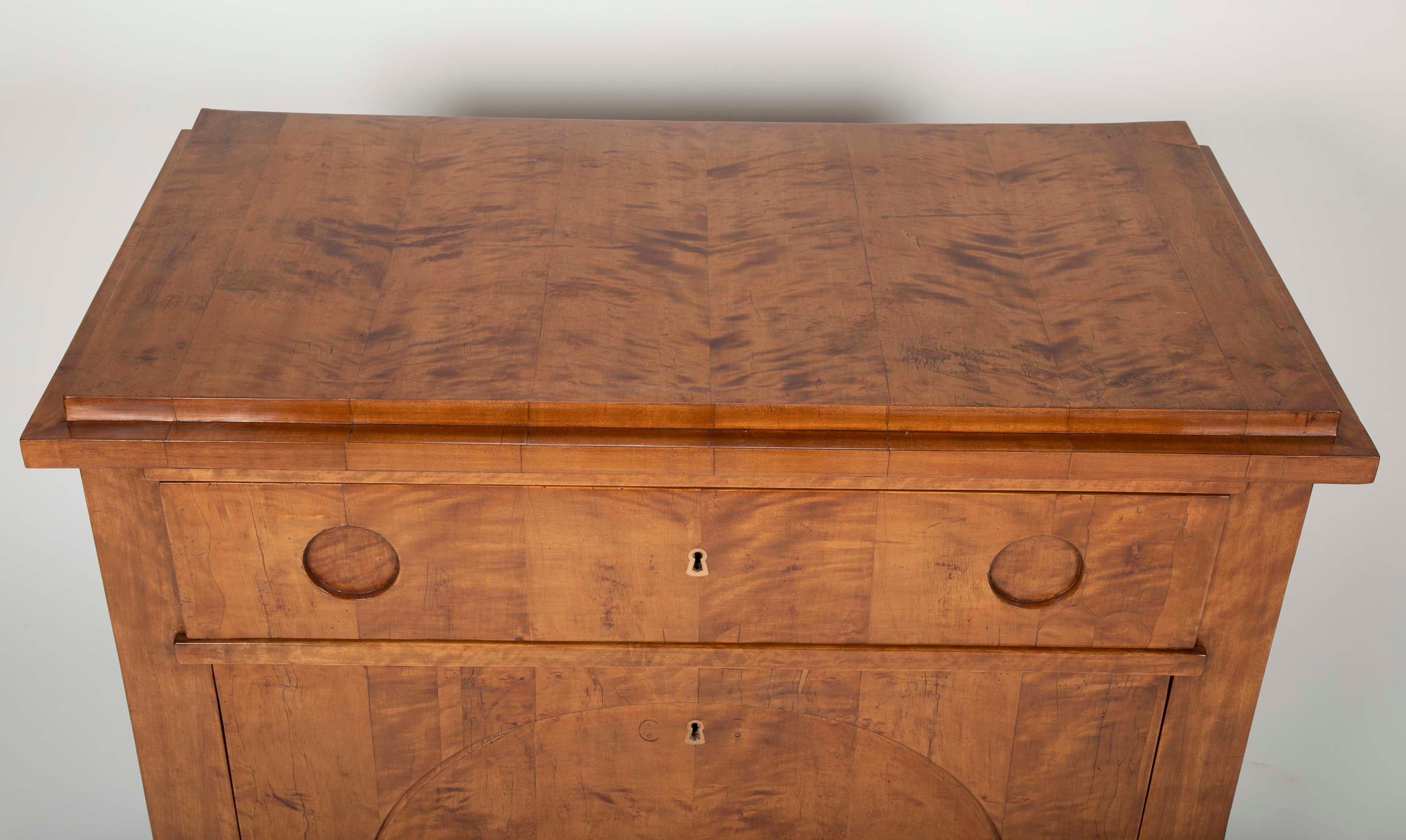 Period Biedermeier Birch Chest with Modern Appeal 5