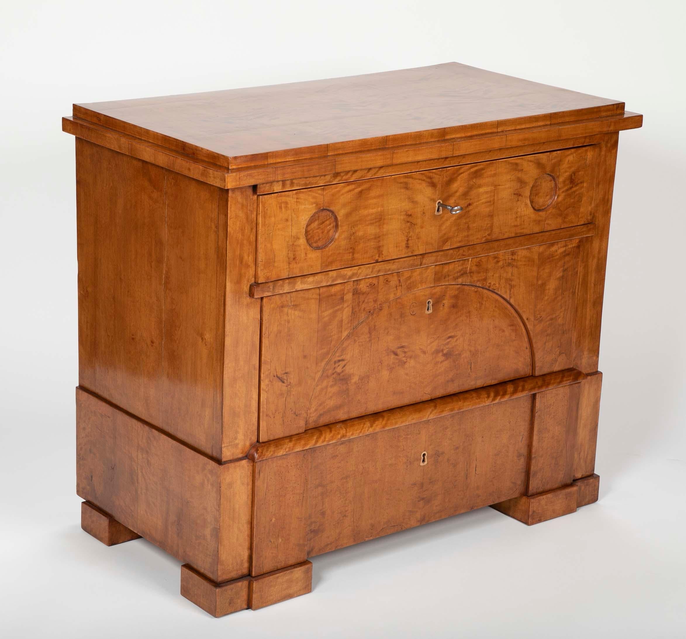 Scandinavian Period Biedermeier Birch Chest with Modern Appeal