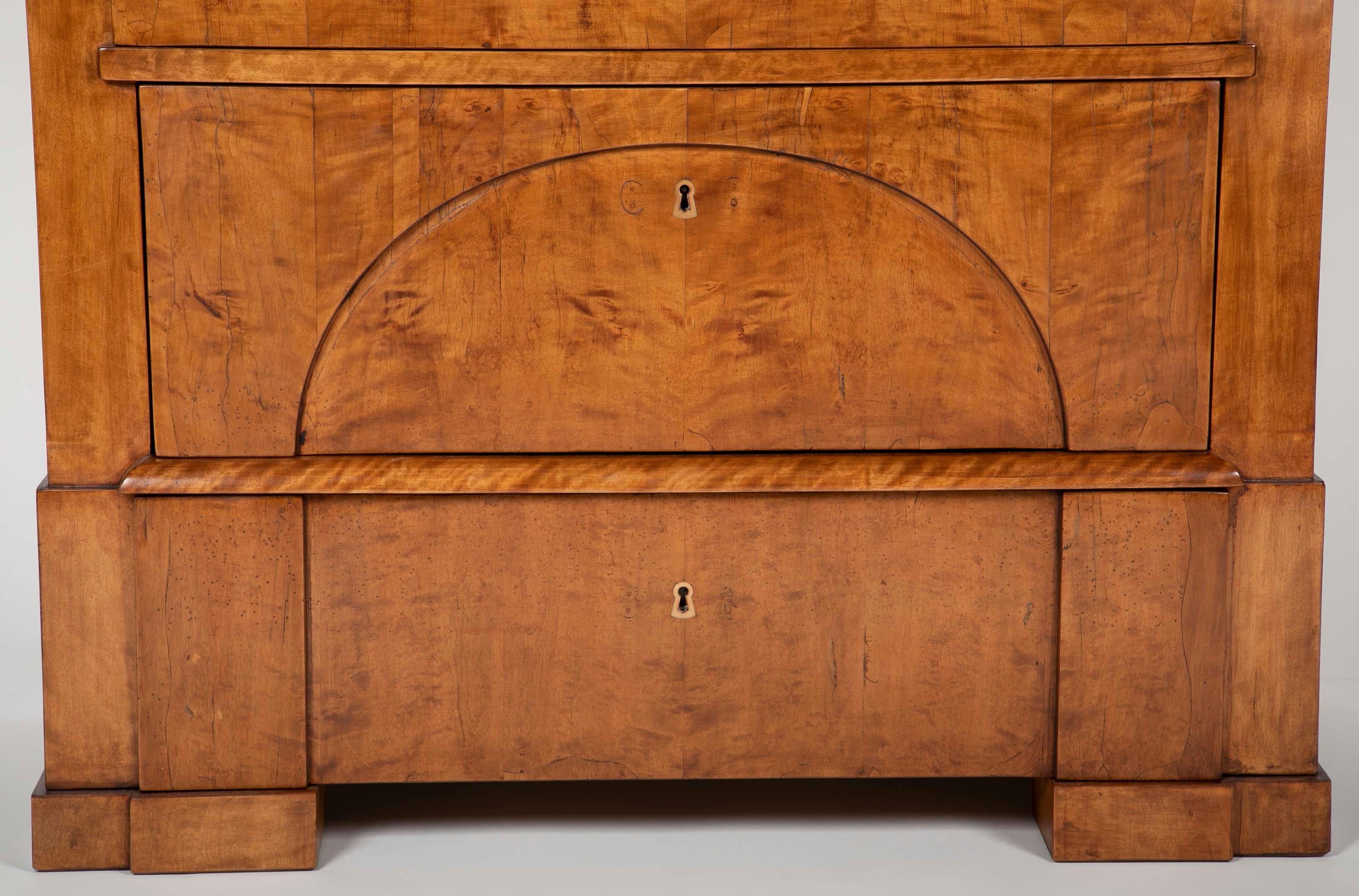 Mid-19th Century Period Biedermeier Birch Chest with Modern Appeal