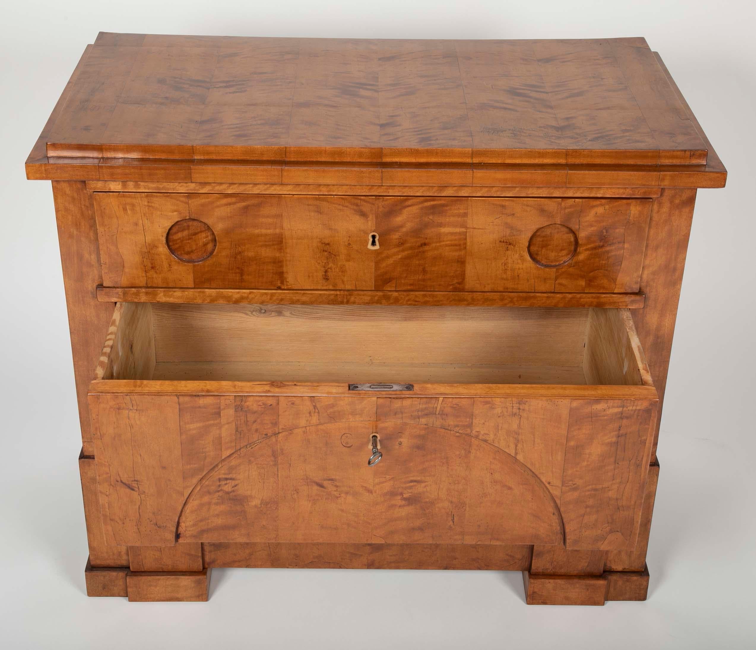 Period Biedermeier Birch Chest with Modern Appeal 3