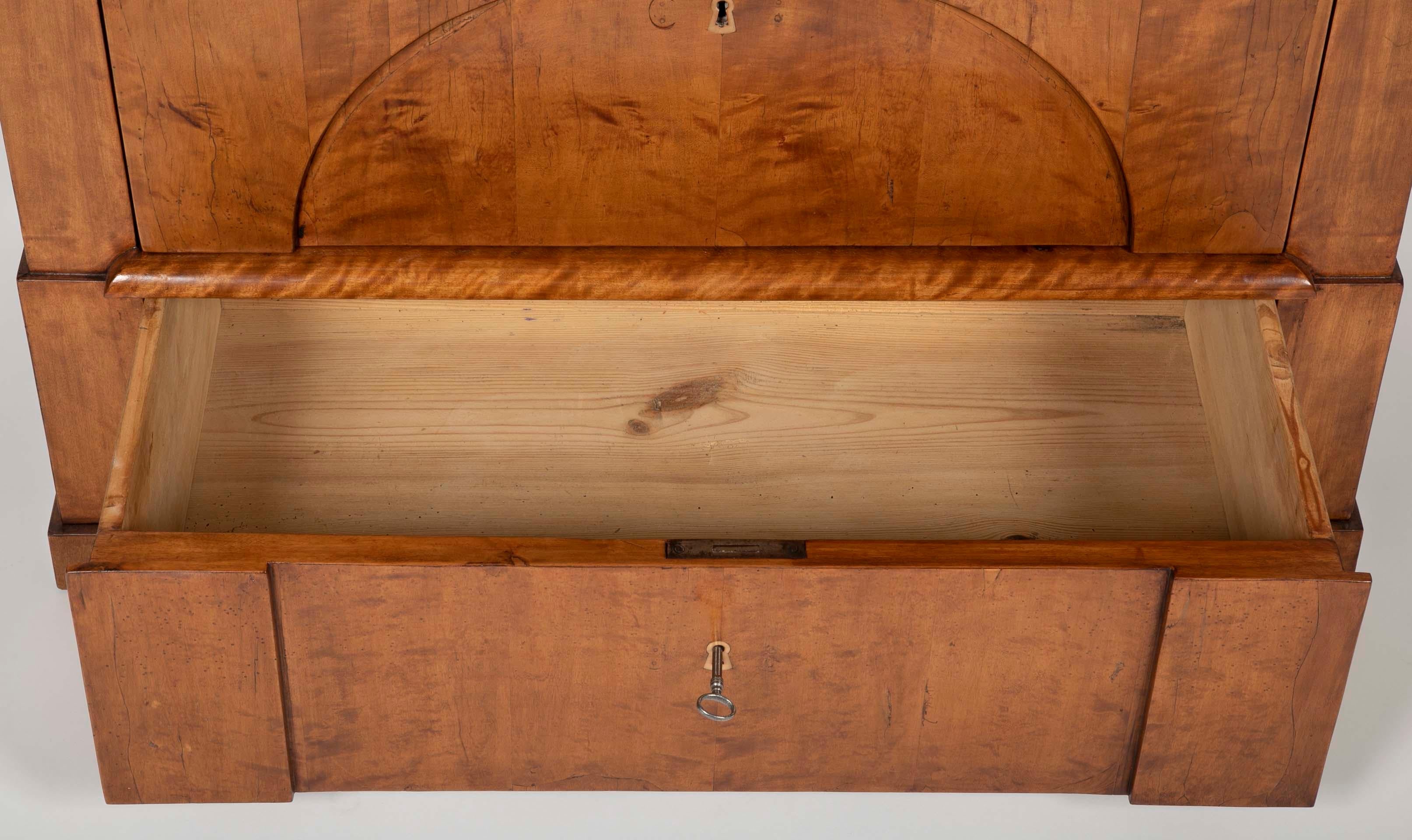 Period Biedermeier Birch Chest with Modern Appeal 4