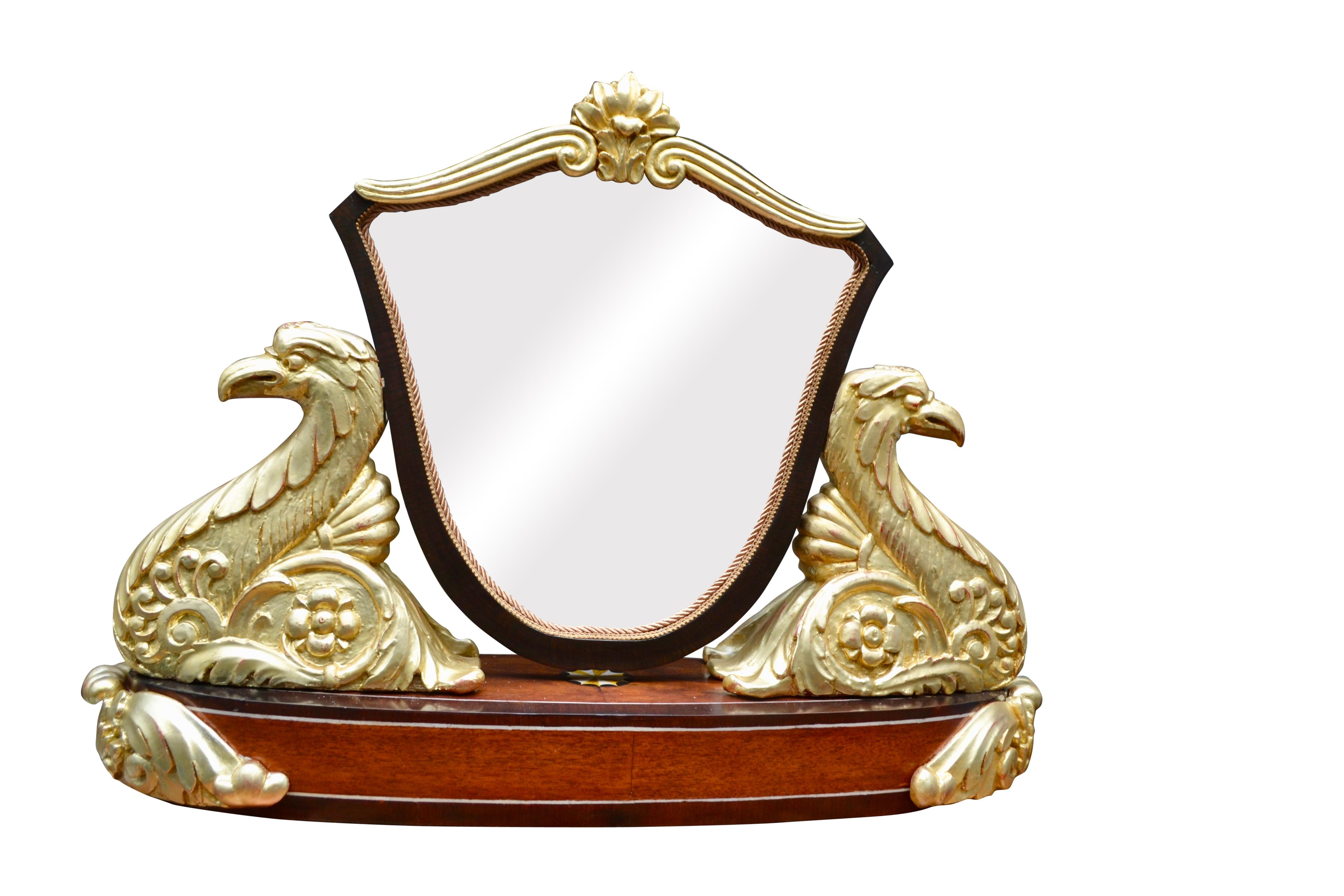 Wood Period Austrian Biedermeier Vanity Table Mirror For Sale