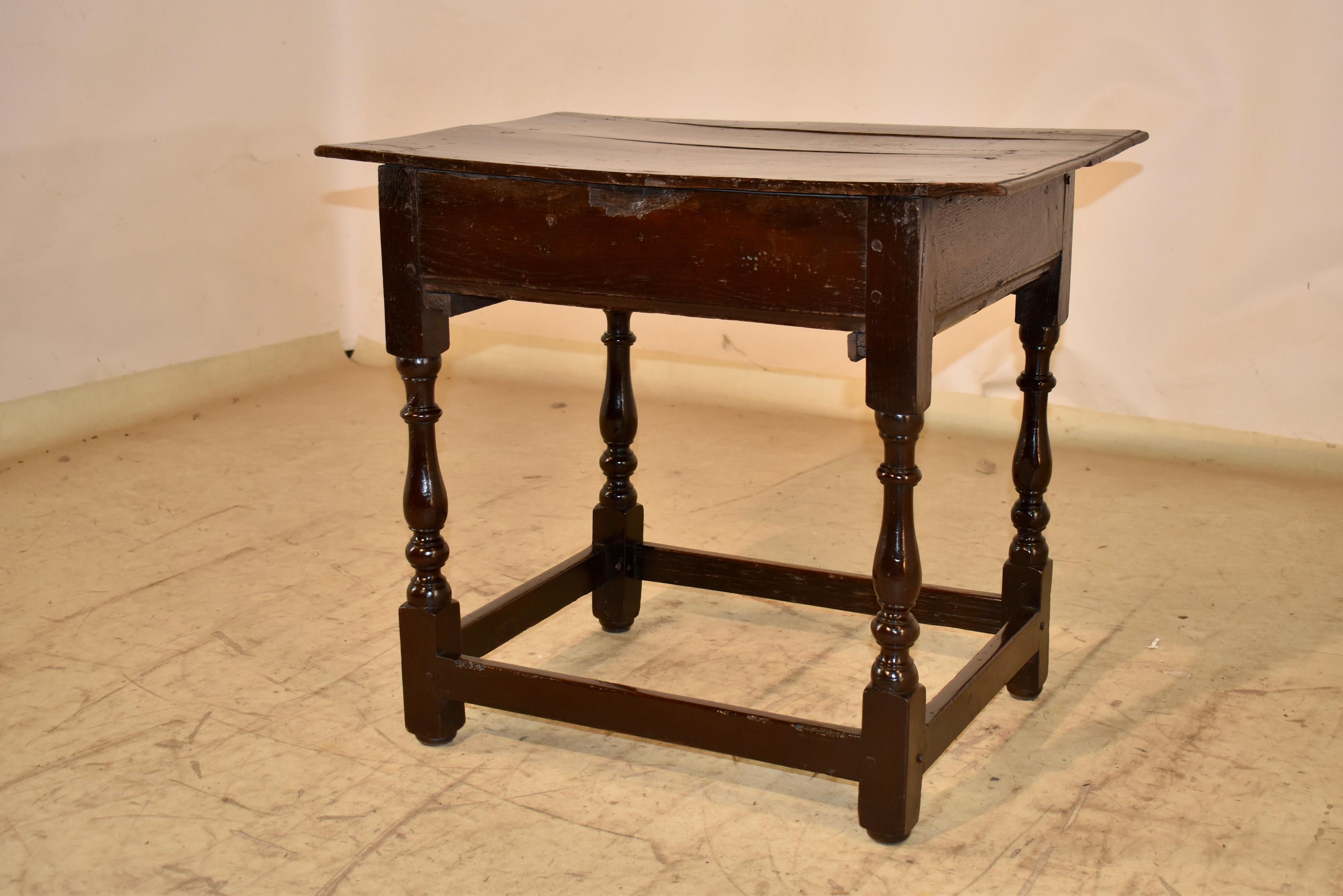 Period Charles II Oak Side Table, Circa 1650 in vendita 5