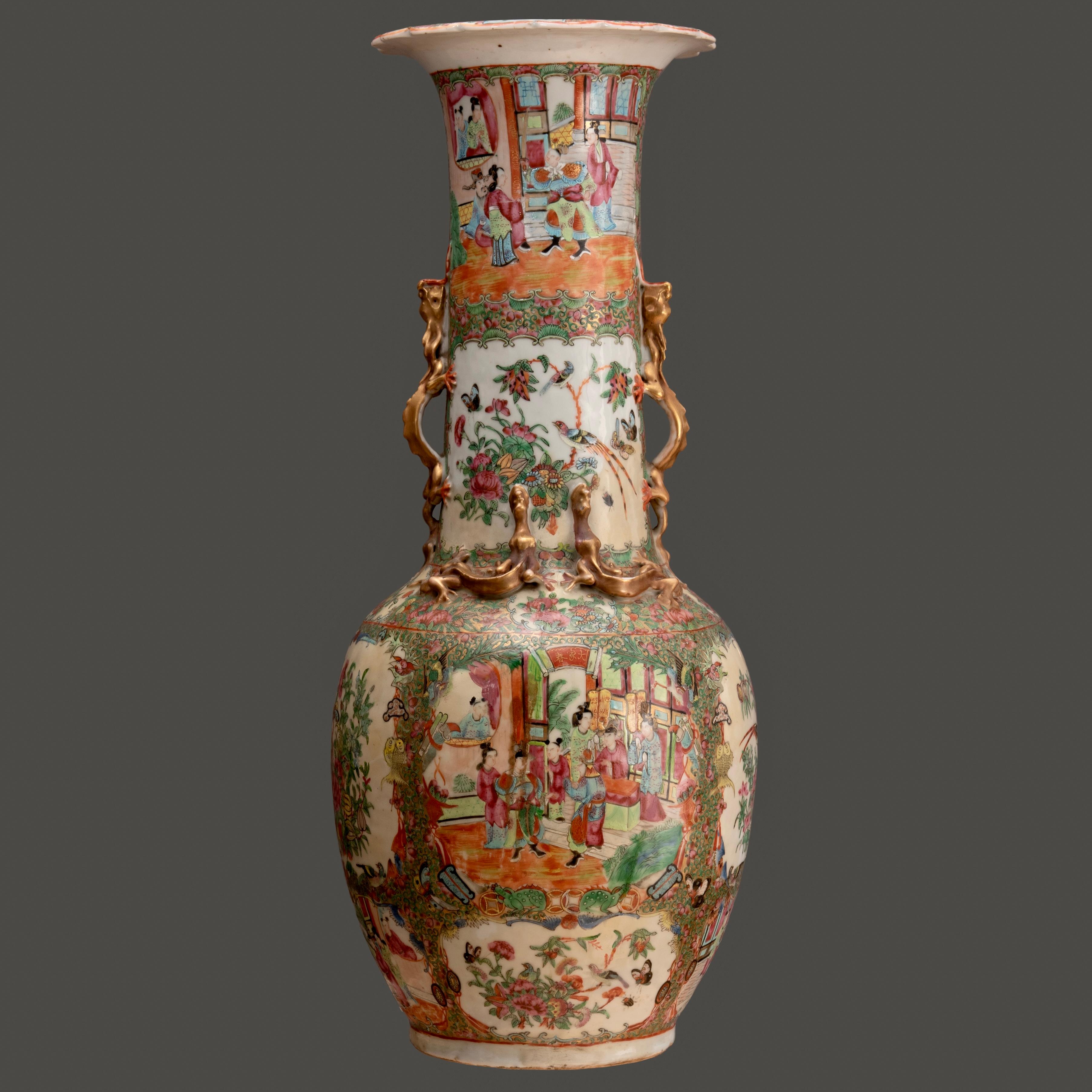 Period Chinese Canton 'Famille Rose' Porcelain Vase 6