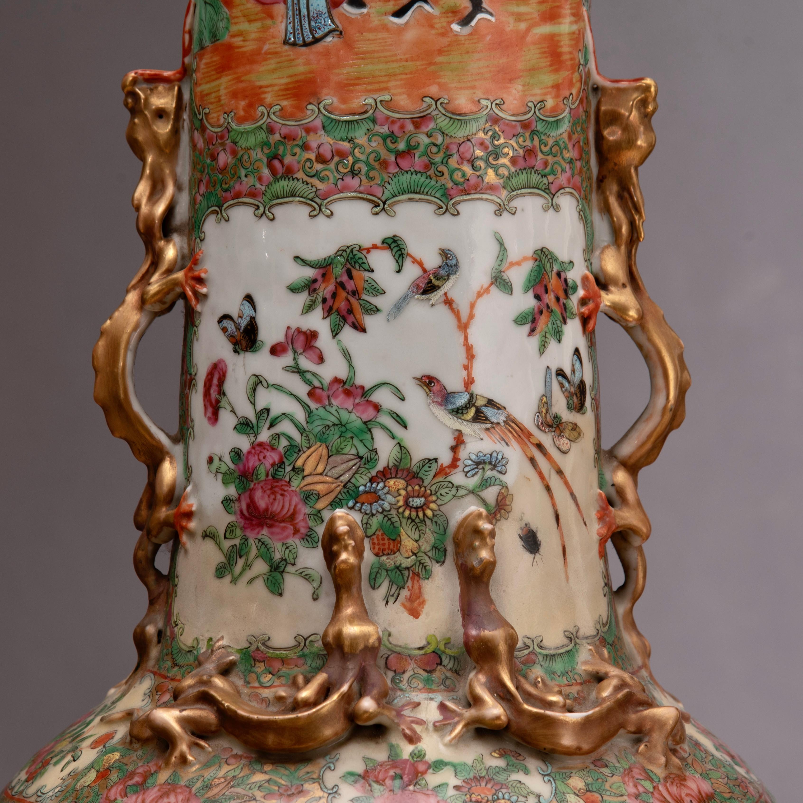 Period Chinese Canton 'Famille Rose' Porcelain Vase 4