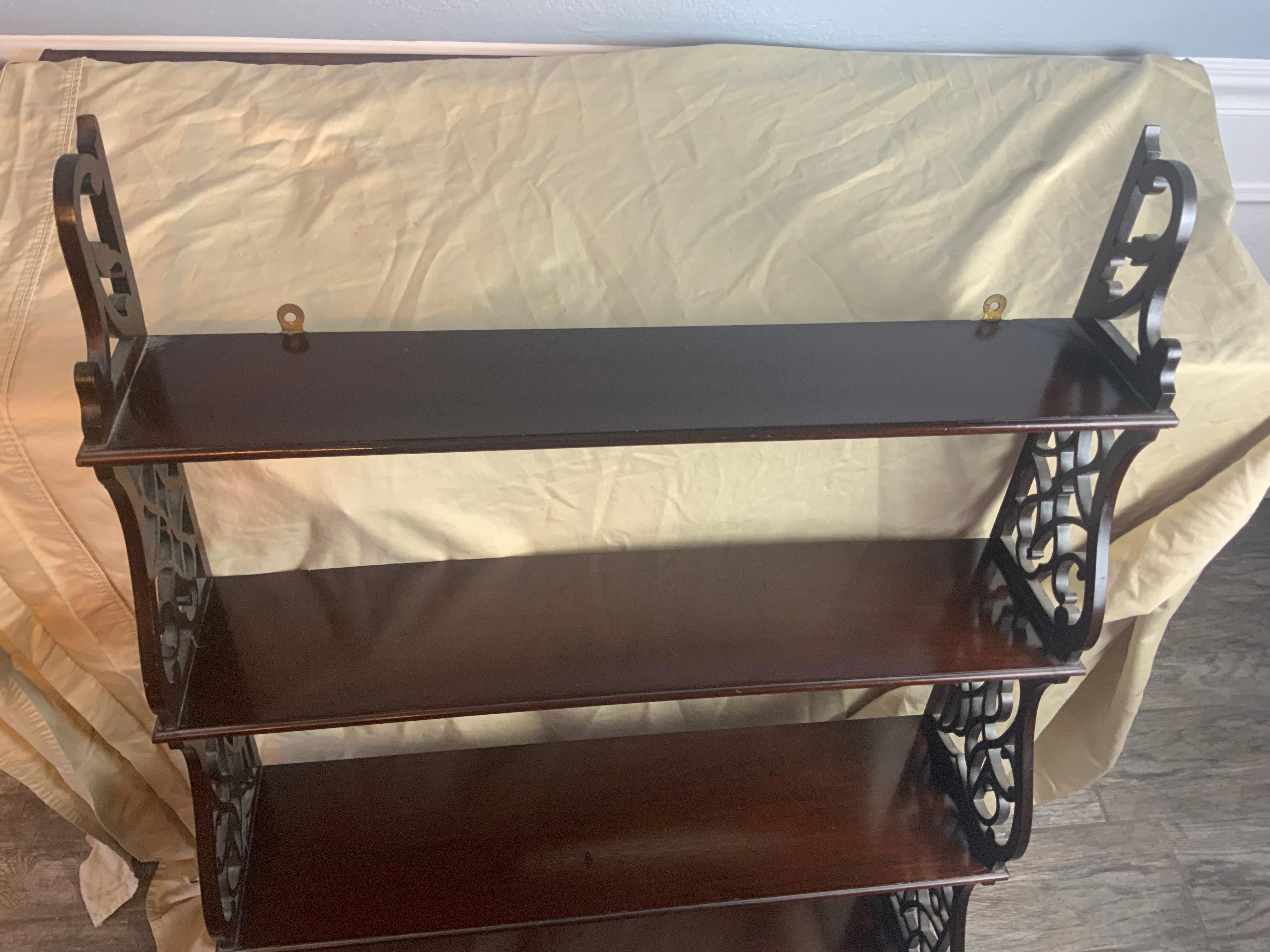 Period Chinese Chippendale Wall Shelf In Good Condition In Bradenton, FL