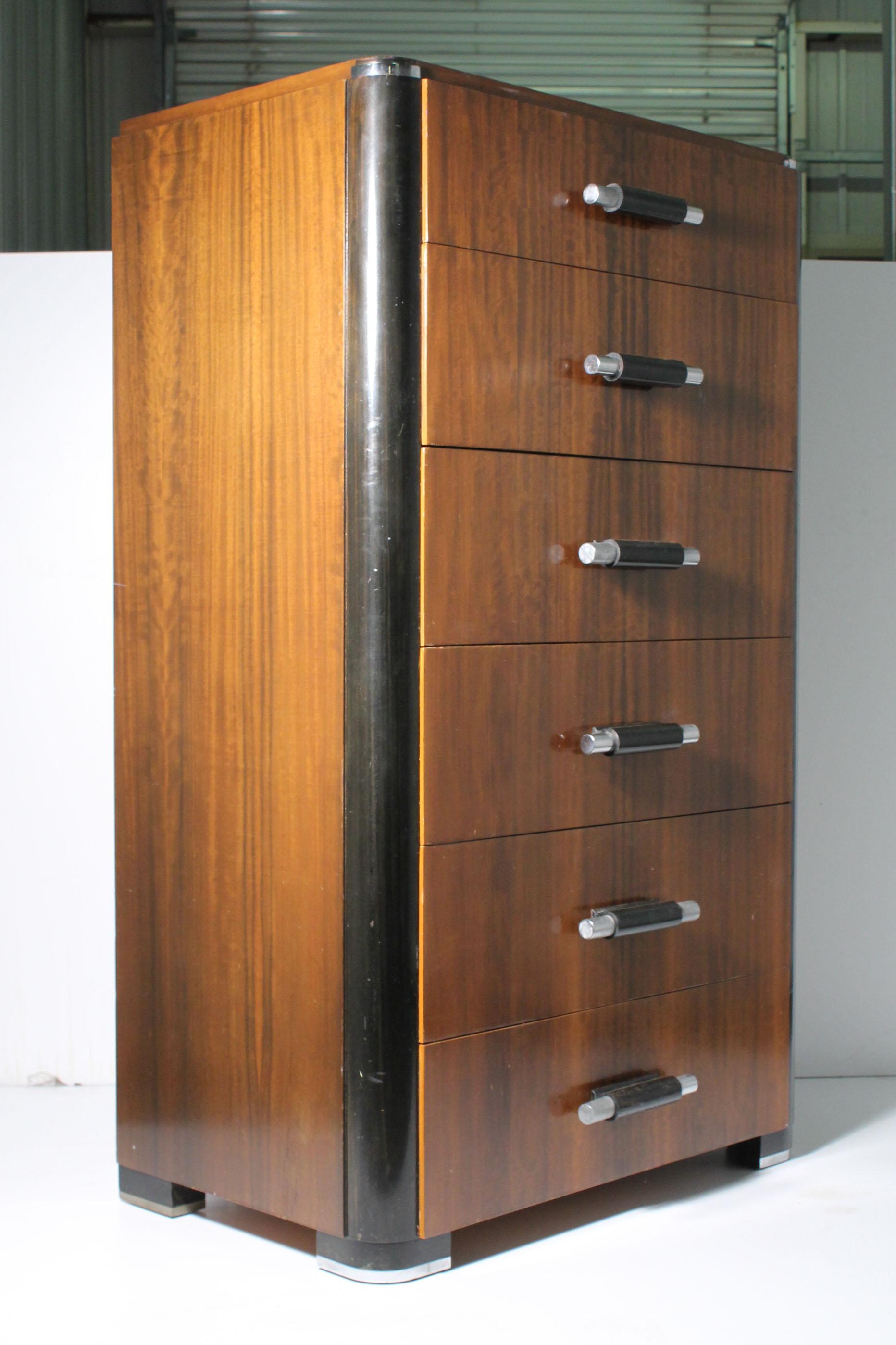 Wood Period Donald Deskey Deco Chest of Drawers For Sale