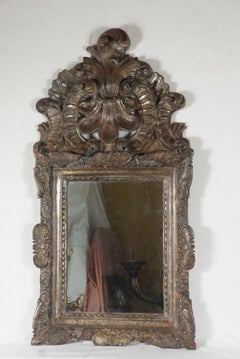 Period Dutch Baroque Silver Gilt Carved Wood Mirror