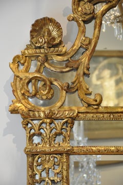 Period Early 18th Century French Regence Gilt Mirror