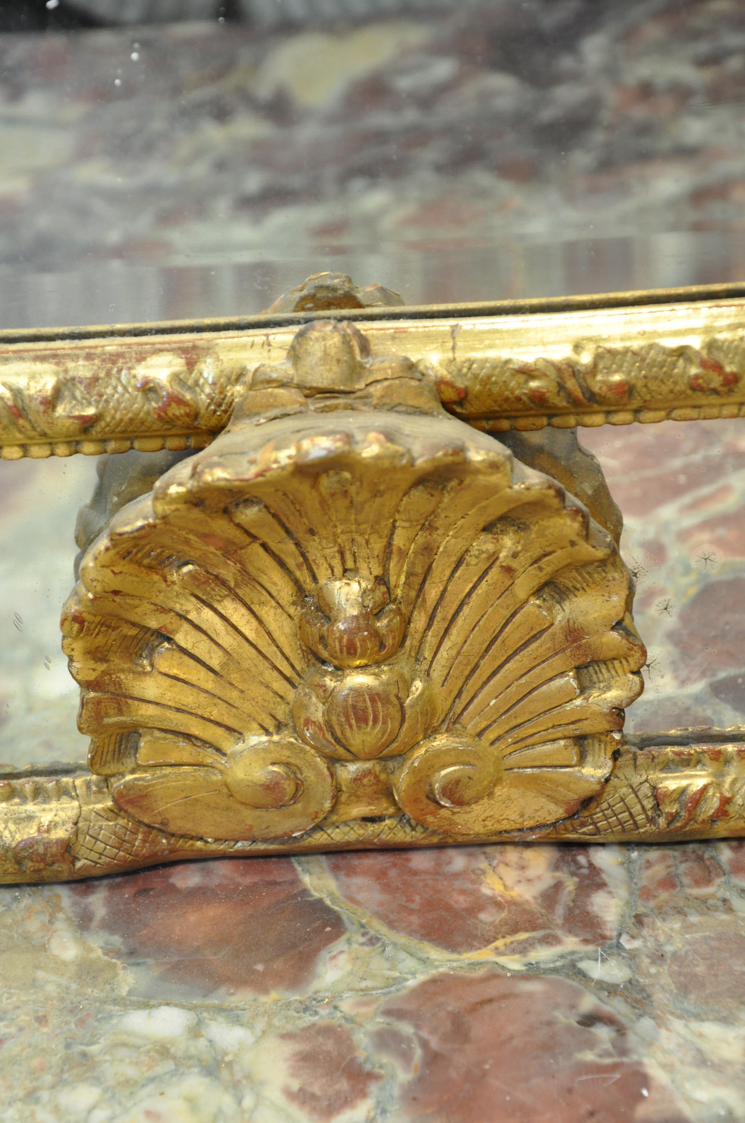 Period Early 18th Century French Regence Gilt Mirror 1