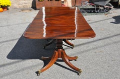 Period Early 19th Century American Three Pedestal Dining Table