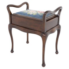 Period Edwardian Piano Stool Mahogany Seat 1900