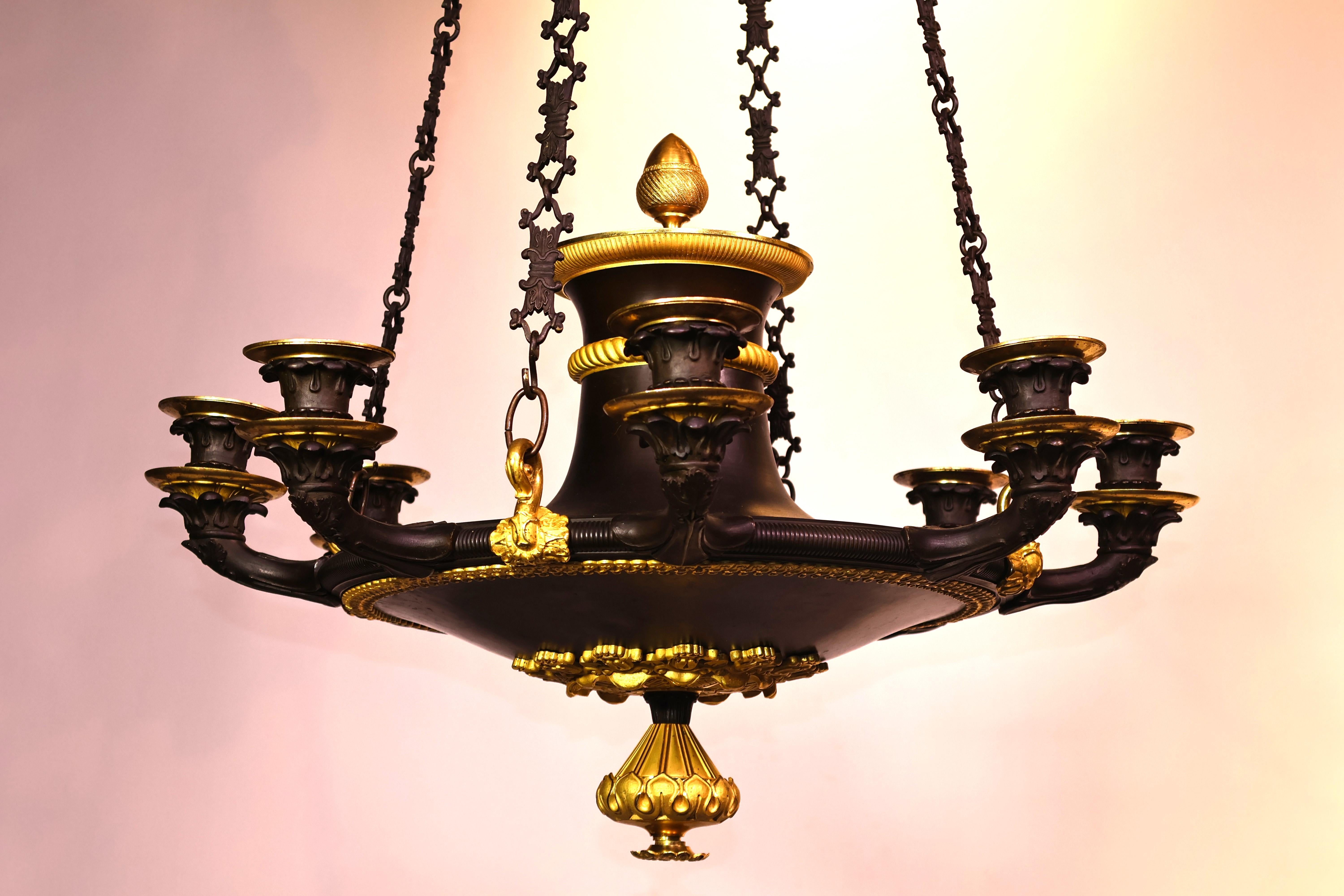 Period Empire Chandelier In Good Condition For Sale In Atlanta, GA