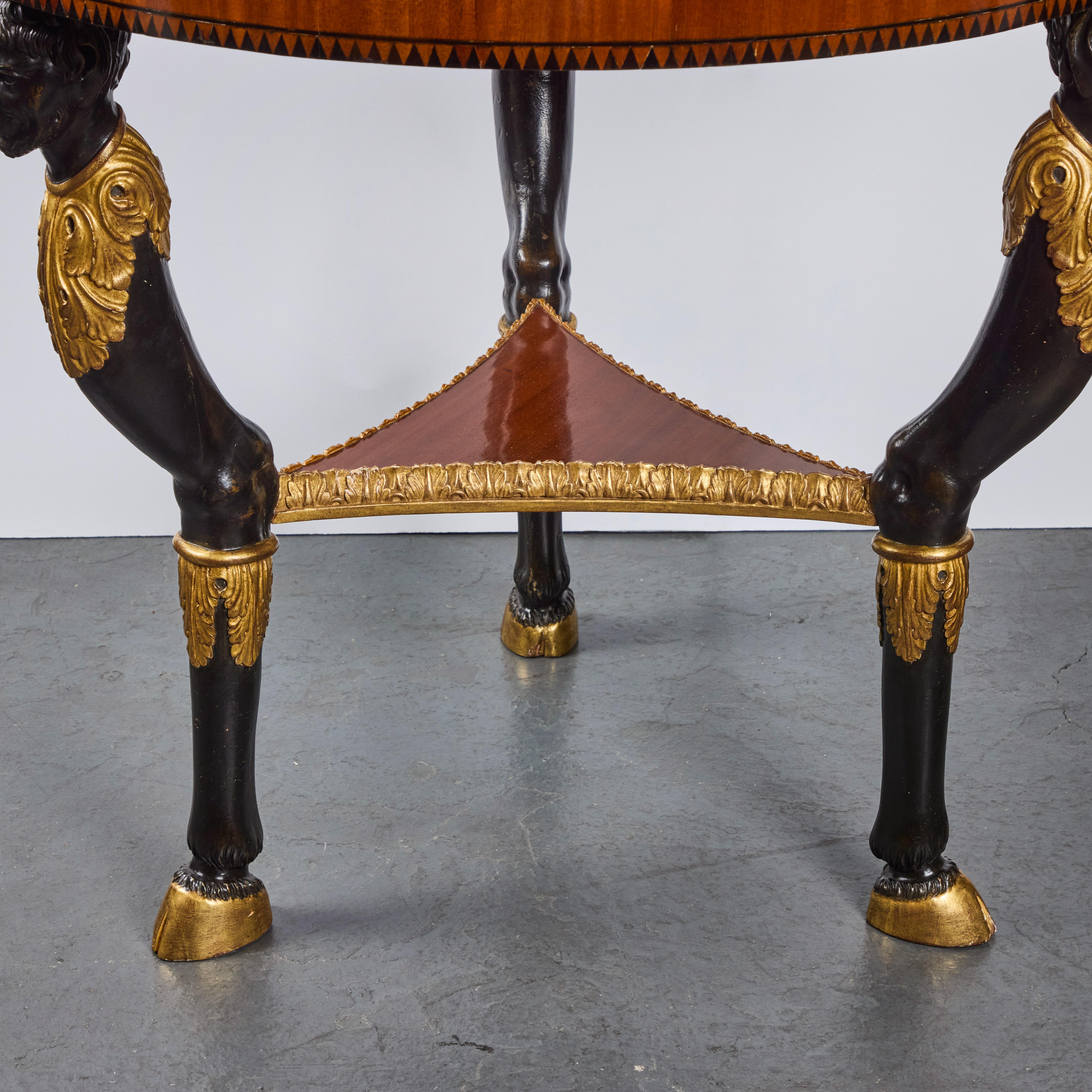 Stile impero Tavolo Gueridon d'epoca Impero con piano in marmo in vendita