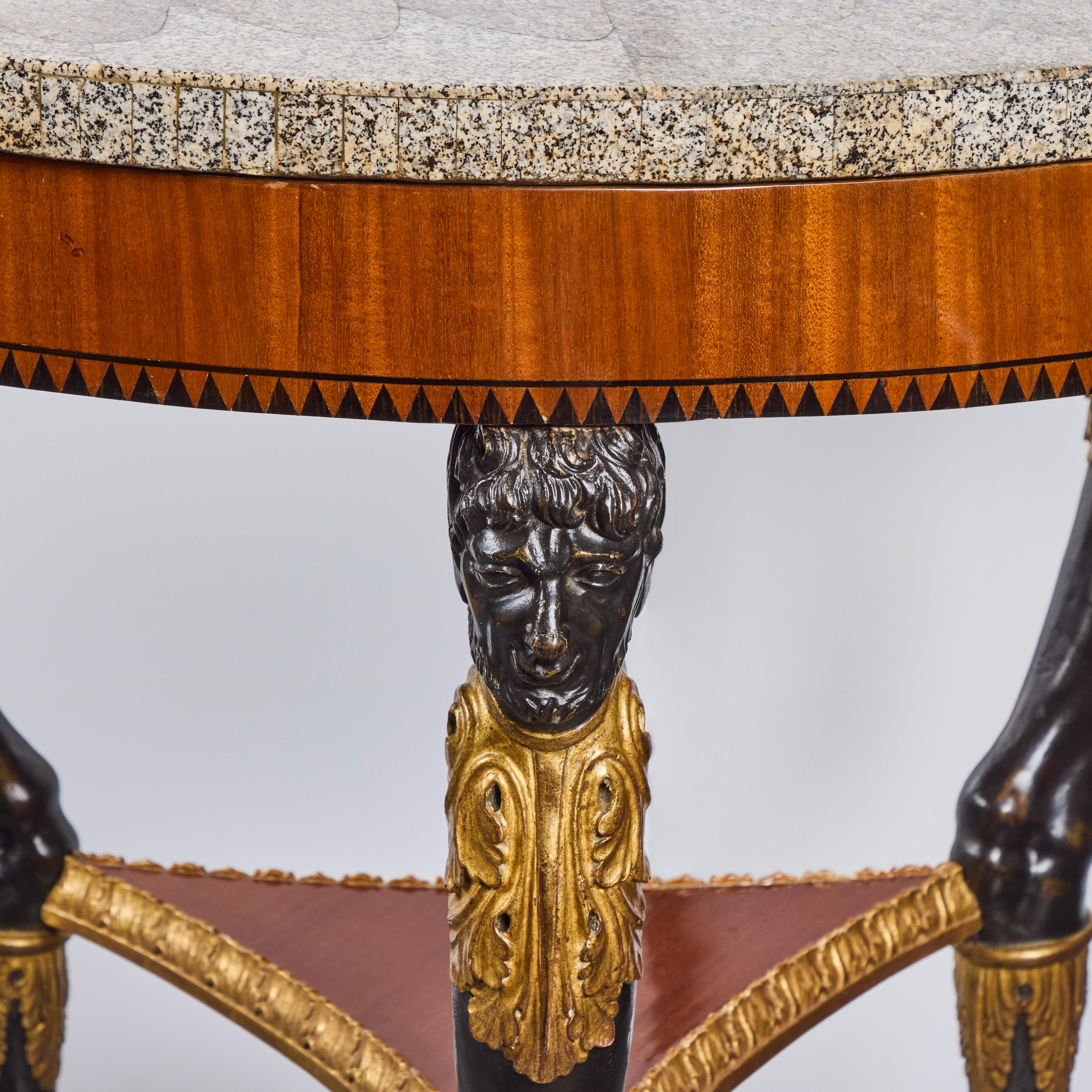 Tavolo Gueridon d'epoca Impero con piano in marmo in vendita 1