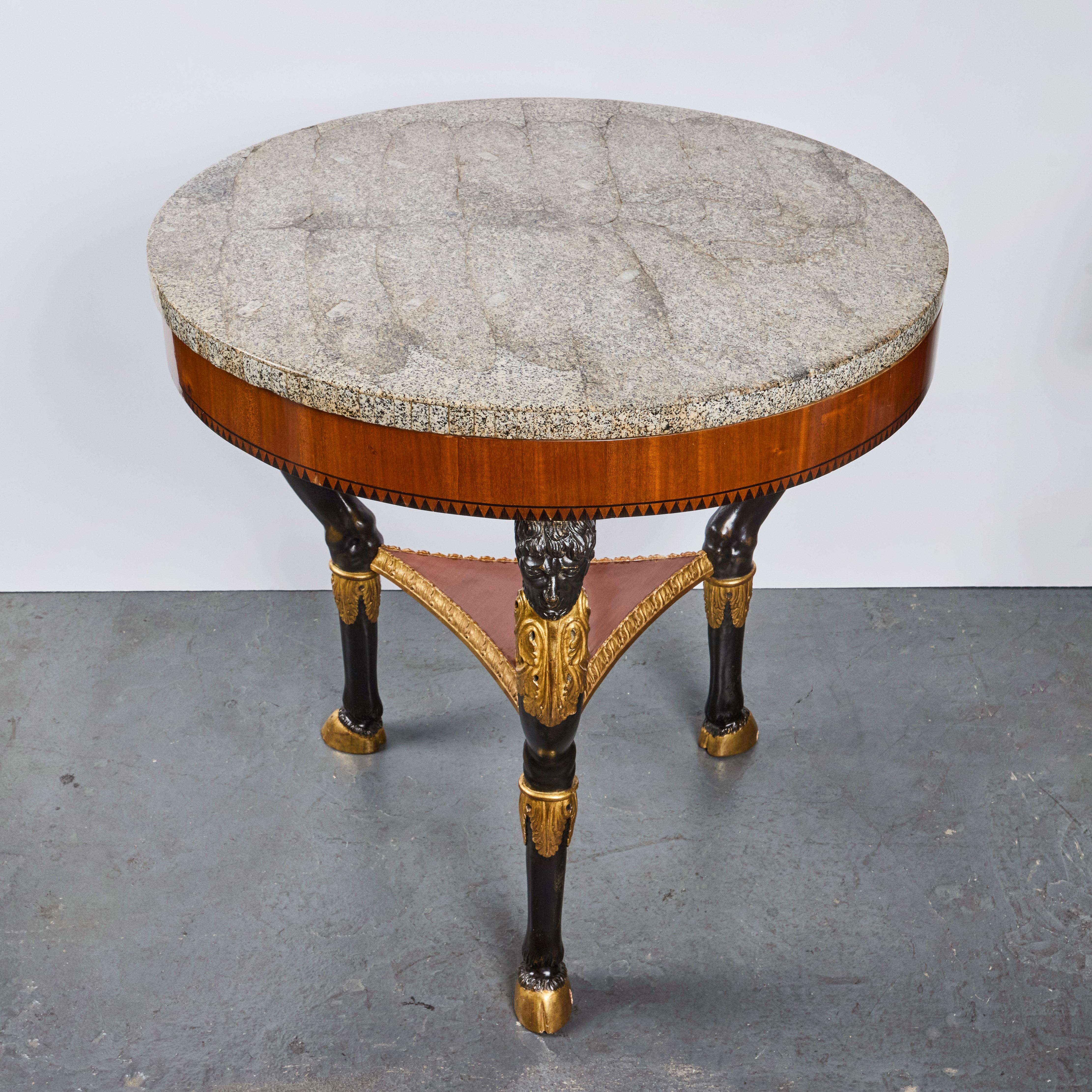 Tavolo Gueridon d'epoca Impero con piano in marmo in vendita 2