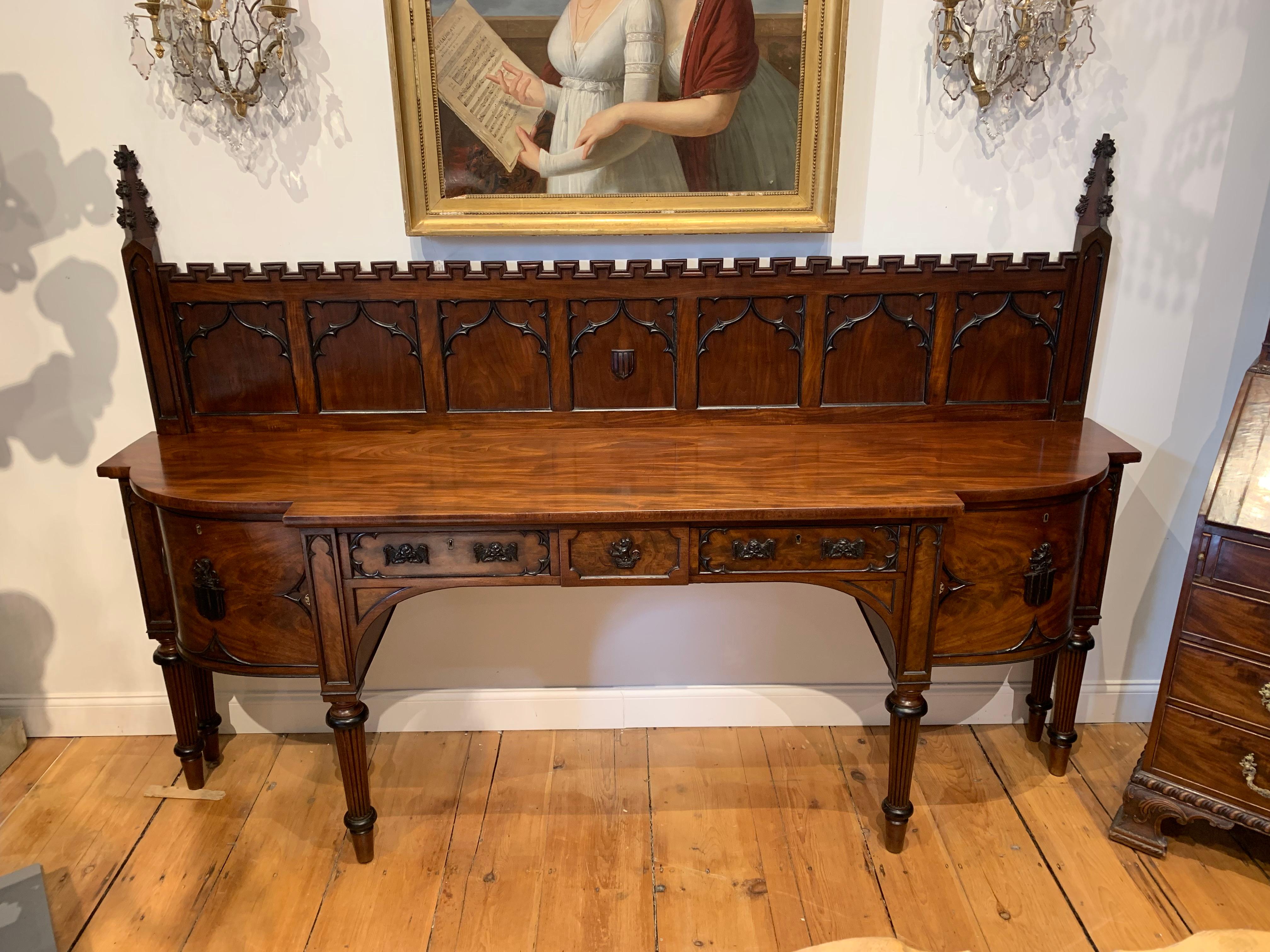 Period English George III Sideboard in Gothic Taste Gillows of London Attributed 6