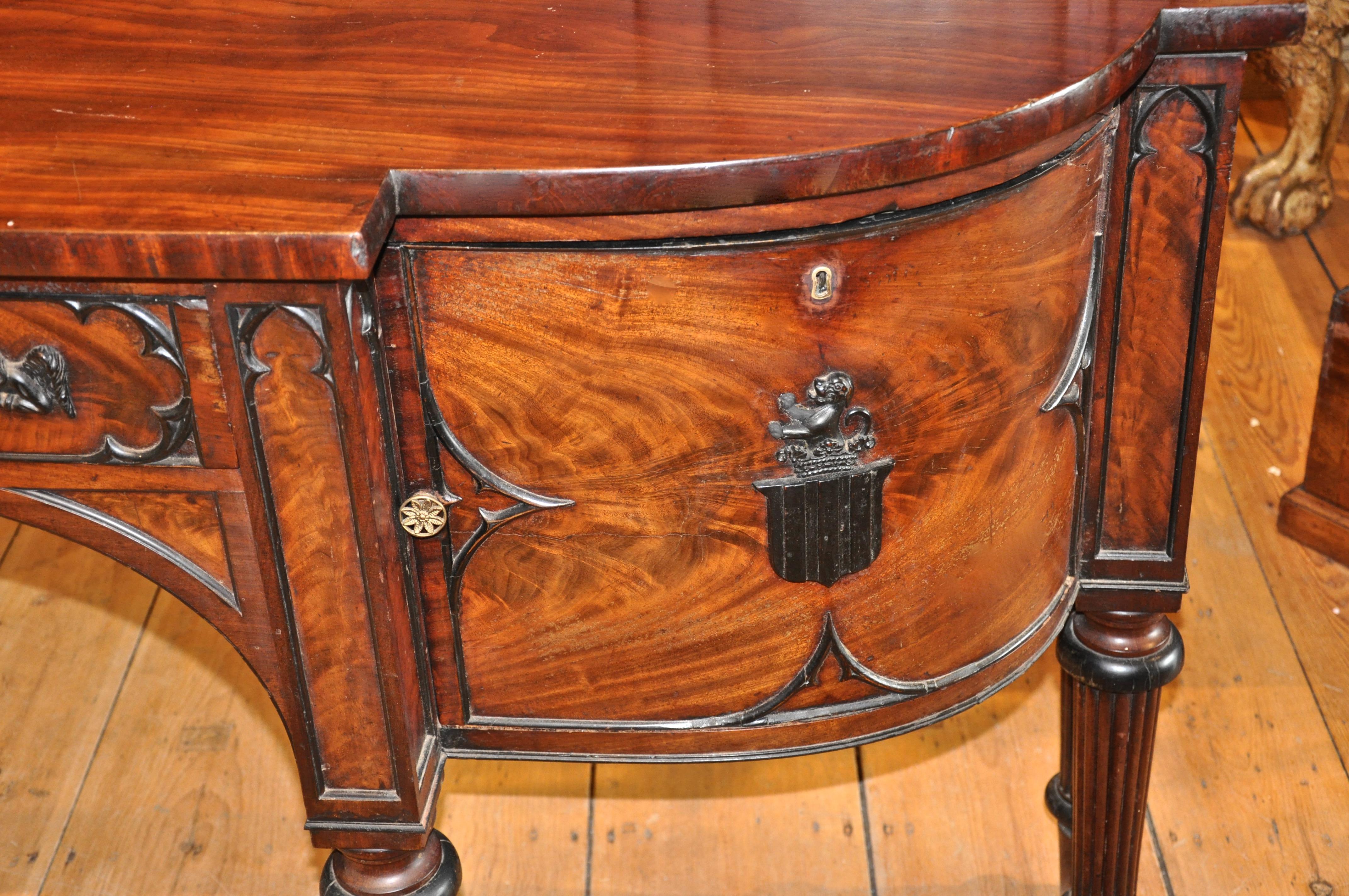 Period English George III Sideboard in Gothic Taste Gillows of London Attributed In Excellent Condition In Essex, MA