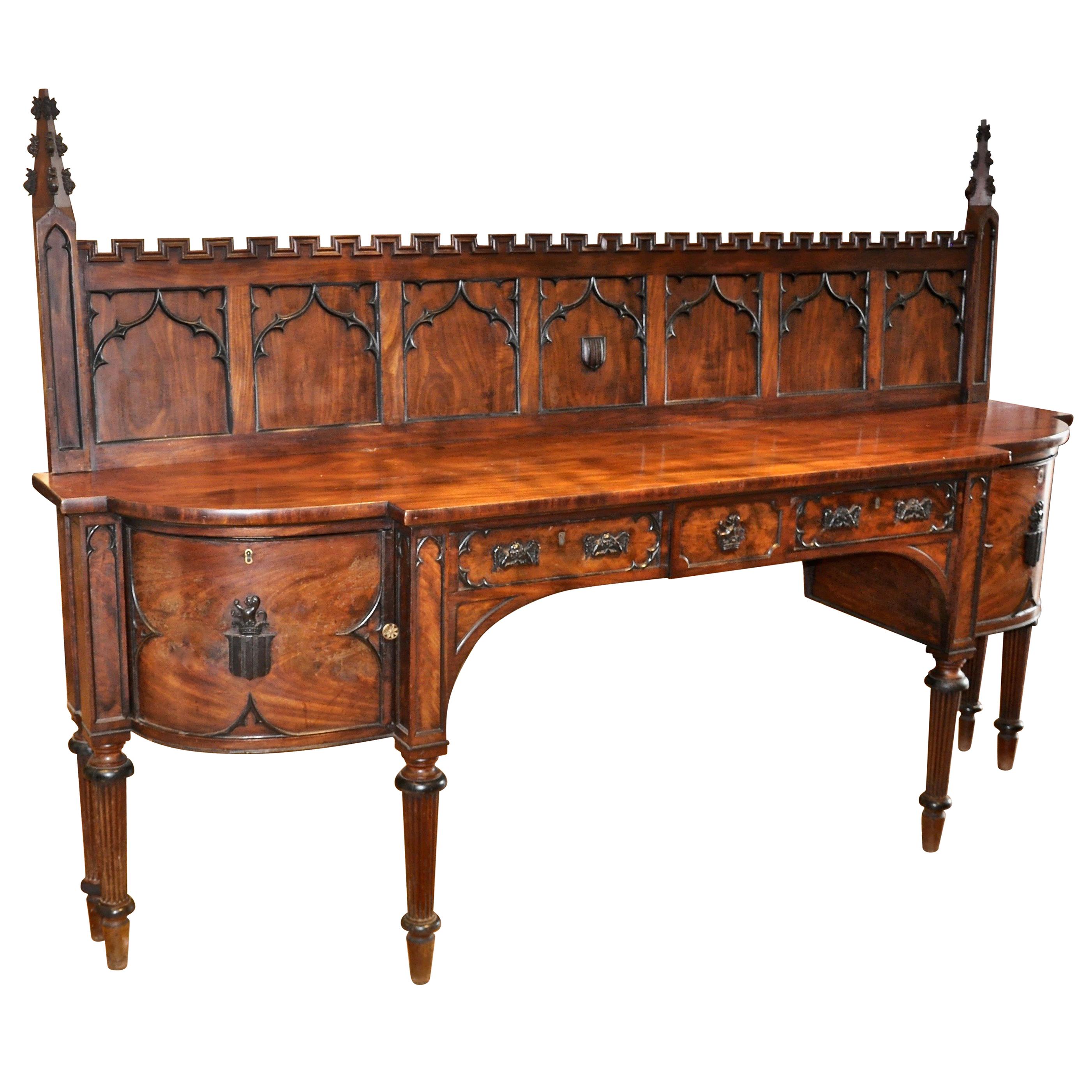 Period English George III Sideboard in Gothic Taste Gillows of London Attributed