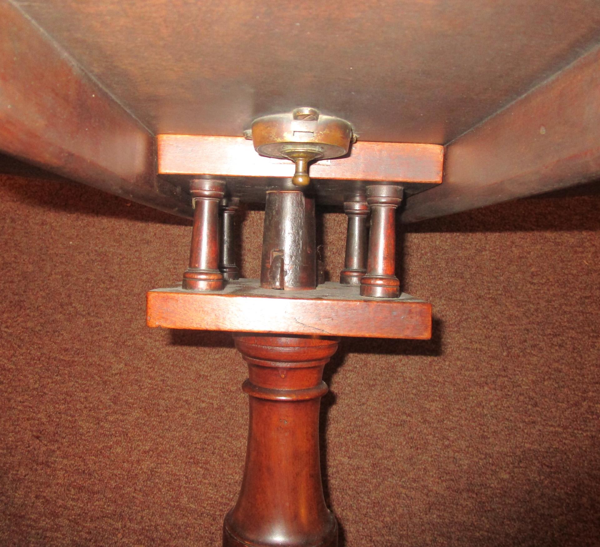 Period English Mahogany Chippendale Tilt-top Table w/ Hand Carved Piecrust Edge For Sale 4